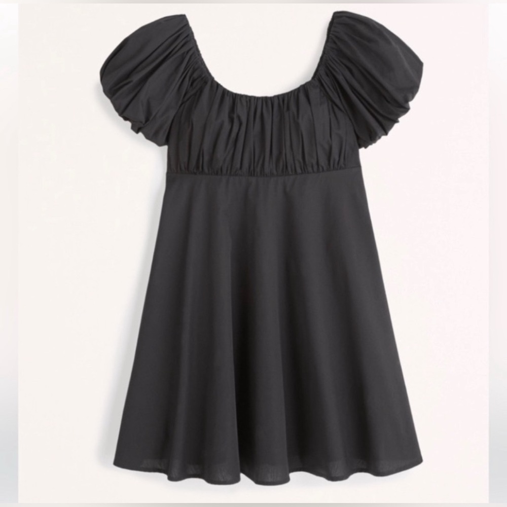Abercrombie & Fitch Black Puff Sleeve Dress